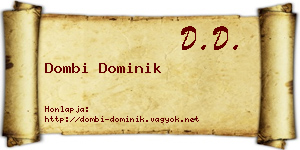 Dombi Dominik névjegykártya